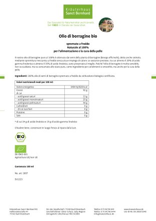 Olio di borragine bio 100 ml