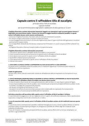 Capsule contro il raffreddore - olio di eucalipto 80 pezzo