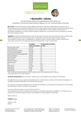 &laquo; Wechselfit &raquo; G&eacute;lules