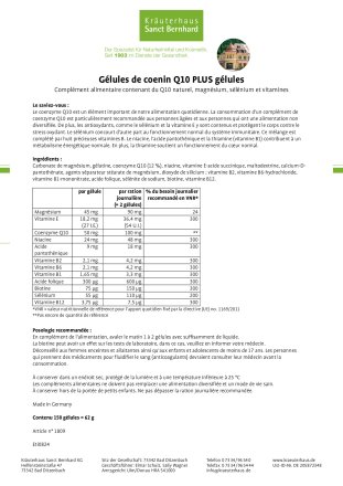 Gélules de coenin Q10 PLUS 450 gélules