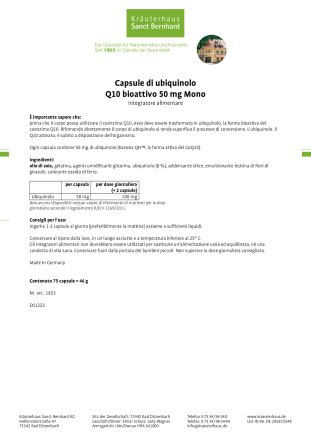 Capsule di ubiquinolo Q10 bioattivo 50 mg Mono 75 capsule