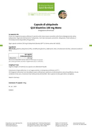Capsule di ubiquinolo Q10 bioattivo 100 mg Mono 75 capsule