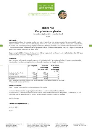 Orties plus Comprimés aux plantes 300 comprimés