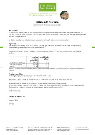 Gélules de curcuma 60 gélules