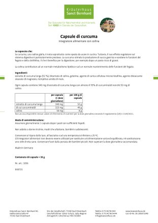 Capsule di curcuma 60 capsule