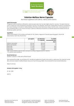 Valerian-Melissa Nerve Capsules 240 capsules