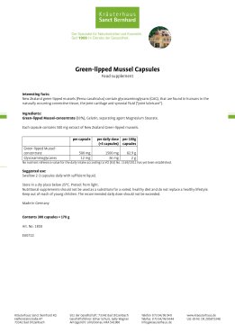 Green-lipped Mussel Capsules, 300 Caps 300 capsules