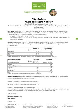 Triple Perform Poudre de collagène Wild Berry 690 g