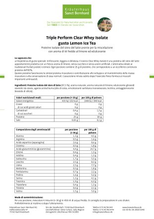 Triple Perform  Clear Whey Isolate Gusto Lemon Ice Tea