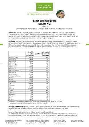 Sanct Bernhard Sport Gélules A-Z 150 gélules
