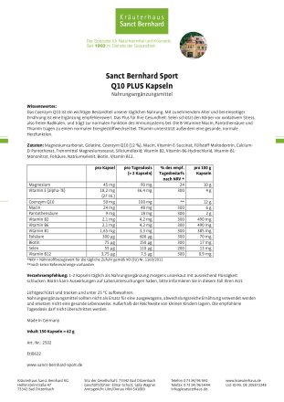 Sanct Bernhard Sport Q10-Plus-Kapseln 150 Kapseln