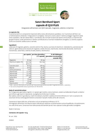 Sanct Bernhard Sport capsule di Q10 PLUS 150 capsule