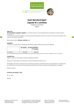Sanct Bernhard Sport Capsule di L-Carnitina 180 capsule