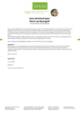 Sanct Bernhard Sport Warm-up-Massageöl 250-ml-Flasche 250 ml