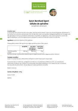 Sanct Bernhard Sport Gélules de spiruline 360 gélules