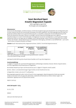 Sanct Bernhard Sport Kreatin-Magnesium-Kapseln 200 Kapseln