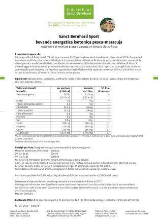 Sanct Bernhard Sport bevanda energetica isotonica pesca-maracuja 900 g 900 g