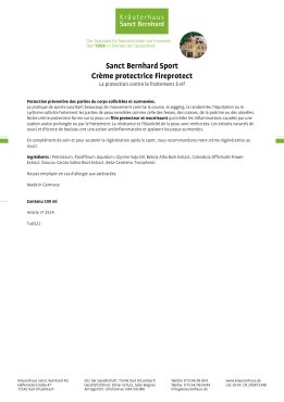 Sanct Bernhard Sport Crème protectrice Fireprotect 100 ml