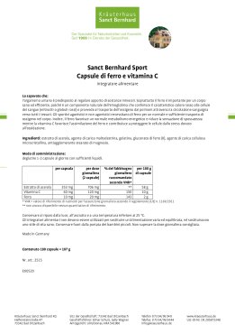 Sanct Bernhard Sport  Capsule di ferro e vitamina C 180 capsule