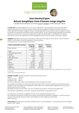 Sanct Bernhard Sport Boisson &eacute;nerg&eacute;tique &agrave;&nbsp; base d'isotone orange sanguine 900 g