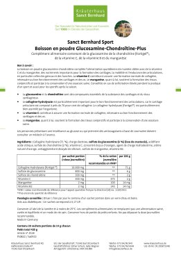 Sanct Bernhard Sport Boisson en poudre Glucosamine-Chondroïtine-Plus 420 g