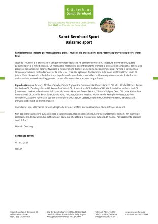 Sanct Bernhard Sport Balsamo sport 150 ml