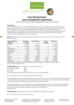 Sanct Bernhard Sport Isoton-Energiedrink Sauerkirsche 900 g 900 g