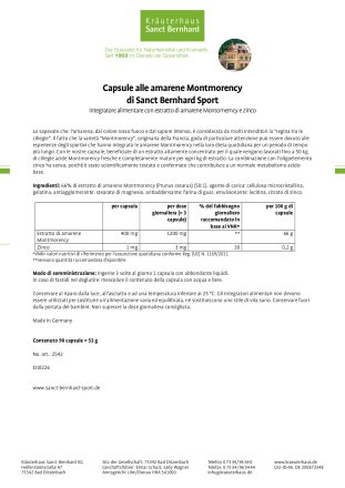 Sanct Bernhard Sport Capsule alle amarene Montmorency 90 capsule