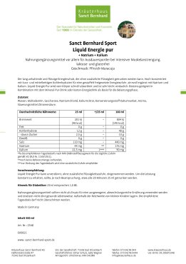 Sanct Bernhard Sport LIQUID Energie Pur Flasche 500 ml