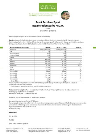 Sanct Bernhard Sport Regenerationsturbo +BCAA 50 ml