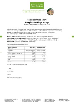 Sanct Bernhard Sport Energie Reis-Riegel Mango 11er-Pack 550 g