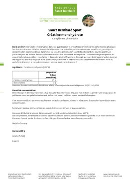 Sanct Bernhard Sport Créatine monohydrate 600 g
