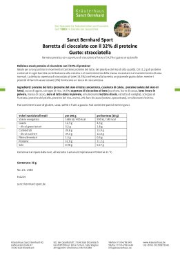 Sanct Bernhard Sport Barretta di cioccolato con il 32% di proteine  Gusto: stracciatella