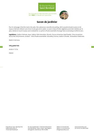 Savon de jardinier 100 g