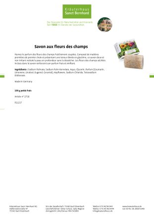 Savon aux fleurs des champs 100 g