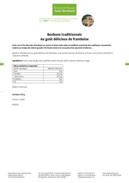 Bonbons traditionnels au goût délicieux de framboise 170 g