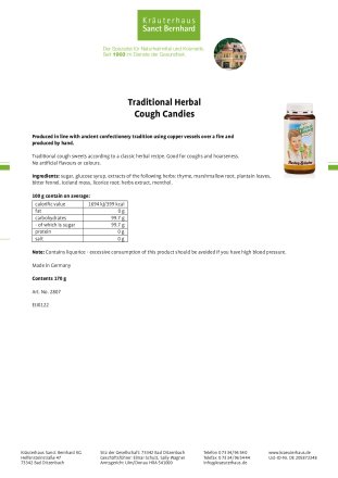 Traditional Herbal Cough Candies 170 g