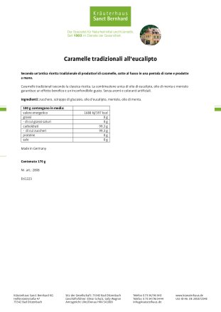 Caramelle tradizionali all'eucalipto 170 g