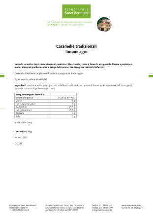 Caramelle tradizionali limone agro 170 g