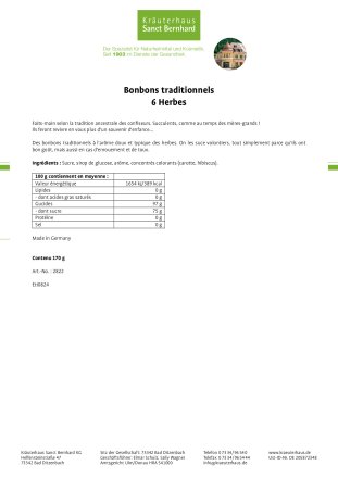 Bonbons traditionnels  6 Herbes