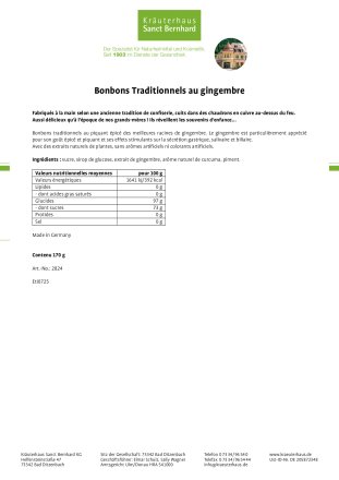 Bonbons Traditionnels au gingembre