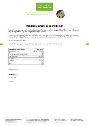 Traditional sweets Sage and Lemon