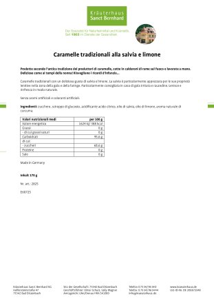 Caramelle tradizionali alla salvia e limone