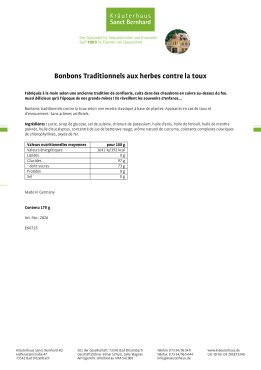 Bonbons Traditionnels aux herbes contre la toux