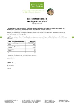 Bonbons traditionnels  Eucalyptus sans sucre 170 g