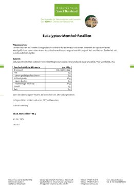 Eukalyptus-Menthol-Pastillen 200 Tabletten