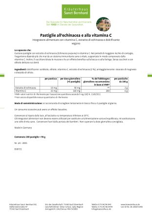 Pastiglie all'echinacea e alla vitamina C 200 compresse