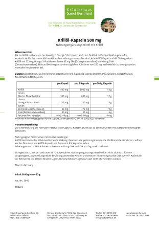 Krill&ouml;l-Kapseln 500 mg 90 Kapseln