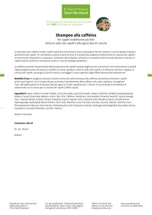 Shampoo alla caffeina 100 ml