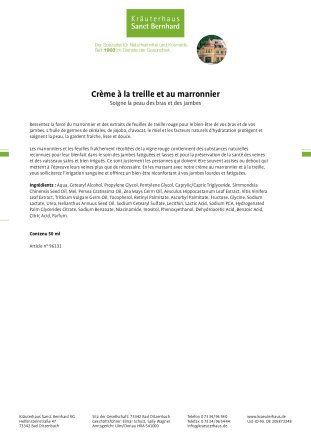 Crème à  la treille et au marronnier 50 ml 50 ml
